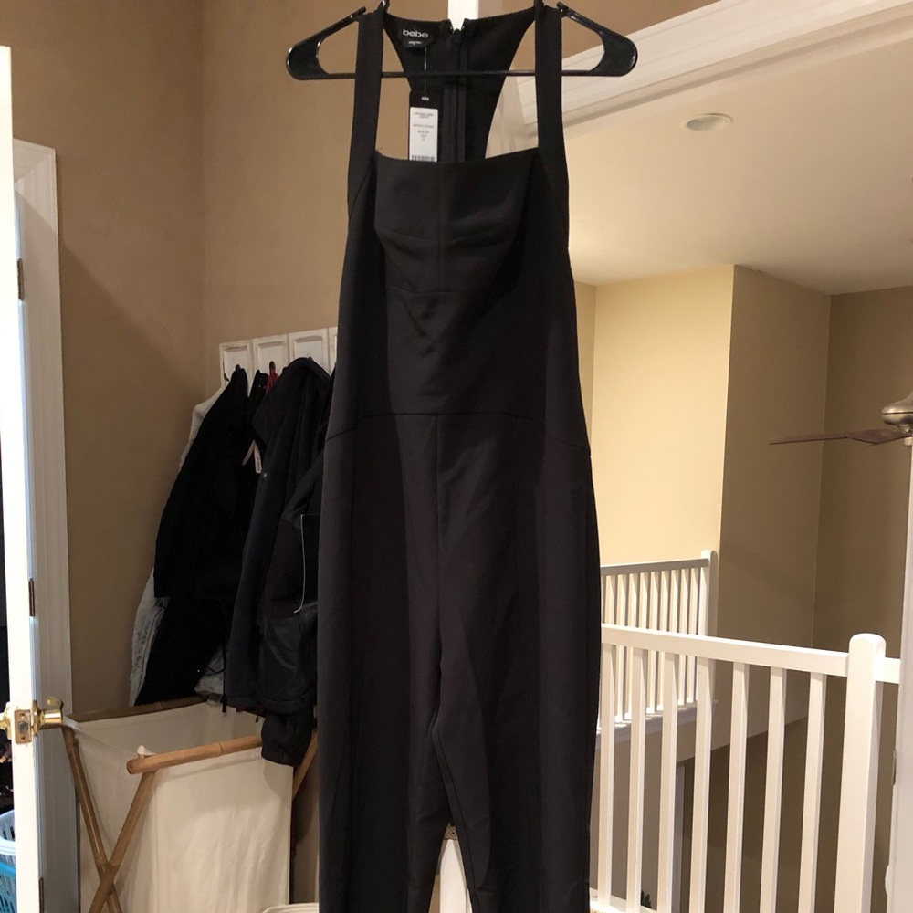 Bebe black open back jumpsuit
